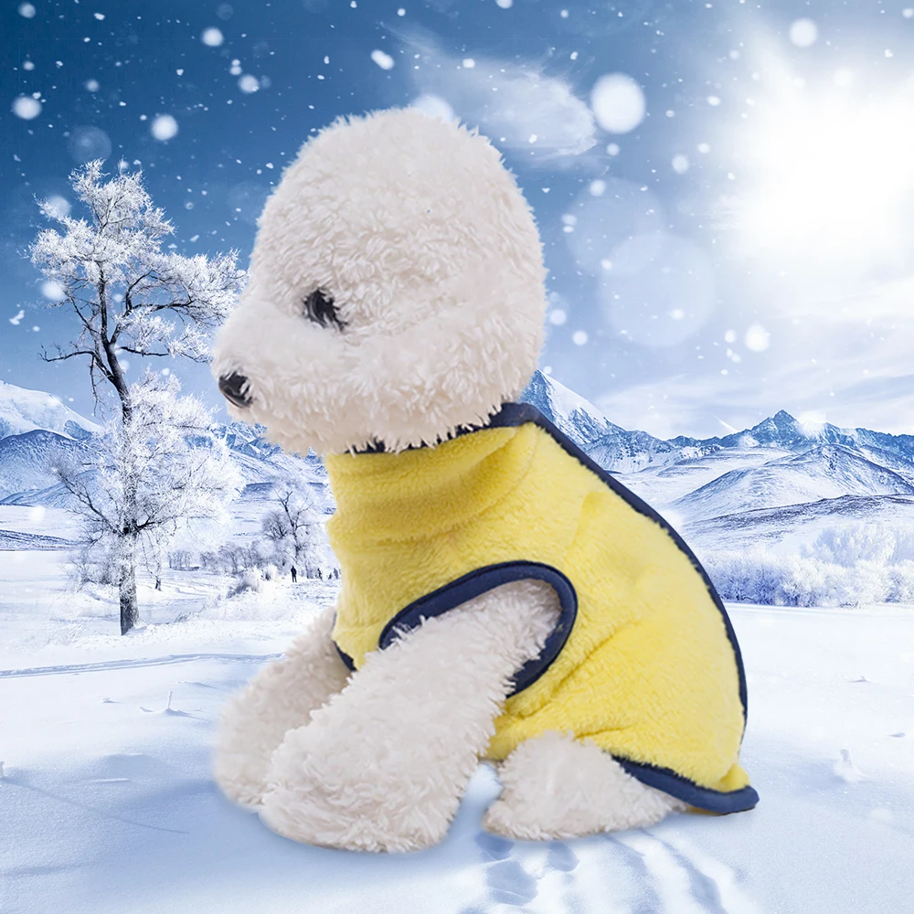 Теплый флисовый жилет для собак, зимняя куртка для собак с высоким воротником, одежда на молнии для маленьких, средних и больших собак
