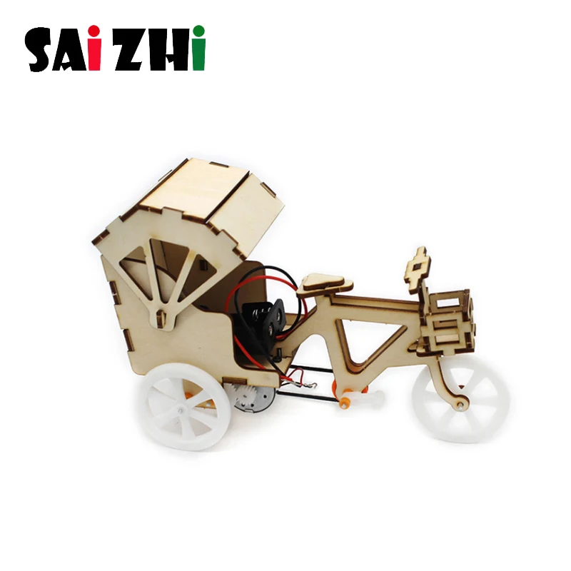 Saizhi Fun DIY изобретения, научный набор для детей, электрические игрушки, модель мотоцикла с коляской, паровой образовательный школьный проект