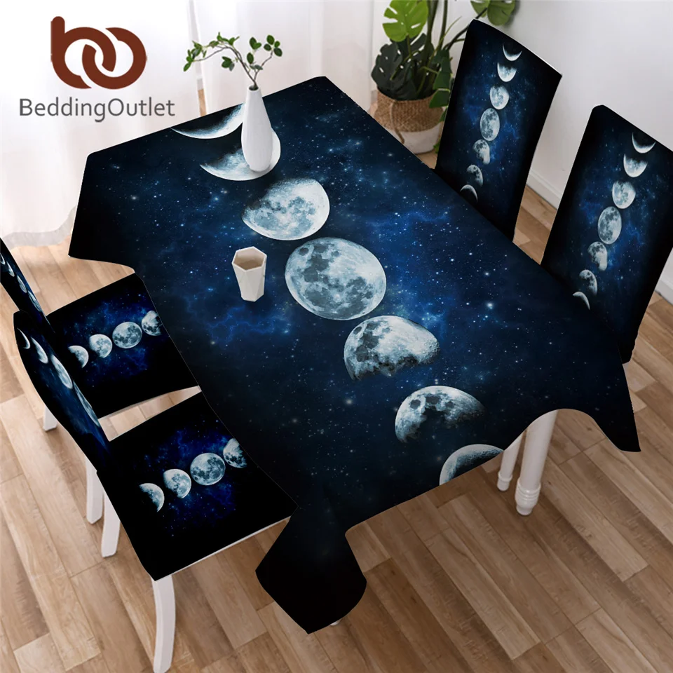 

BeddingOutlet Moon Eclipse Dining Tablecloth Waterproof Table Cloth Wedding Home Decor Galaxy Table Cover 3D Rectangular