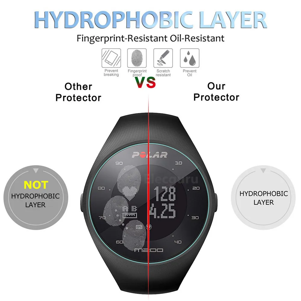 3 упаковки для спортивных часов Polar M200 защита экрана закаленное стекло 9H 2.5D Защита от царапин защитное стекло без пузырьков прозрачная пленка