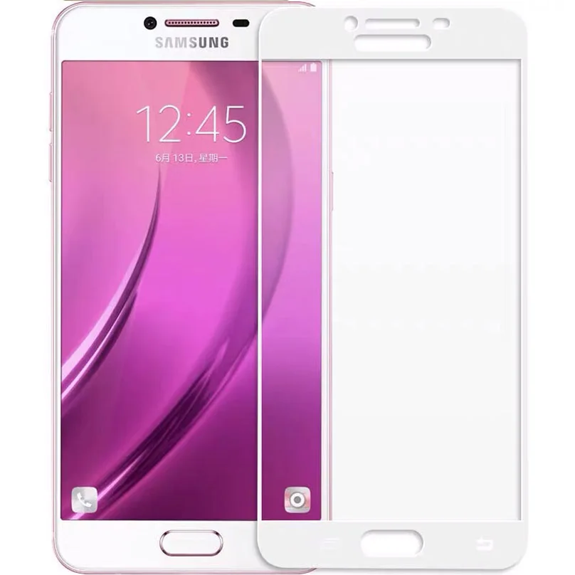 Полное покрытие из закаленного стекла для samsung Galaxy A5 A3 A7 Защитное стекло для экрана для samsung A5 A3 - Цвет: white