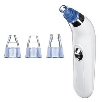 

Blackhead Suction Extractor Electric Battery Operated Face Skin Pore Vacuum Cleaner Remover with 4 Suction Heads