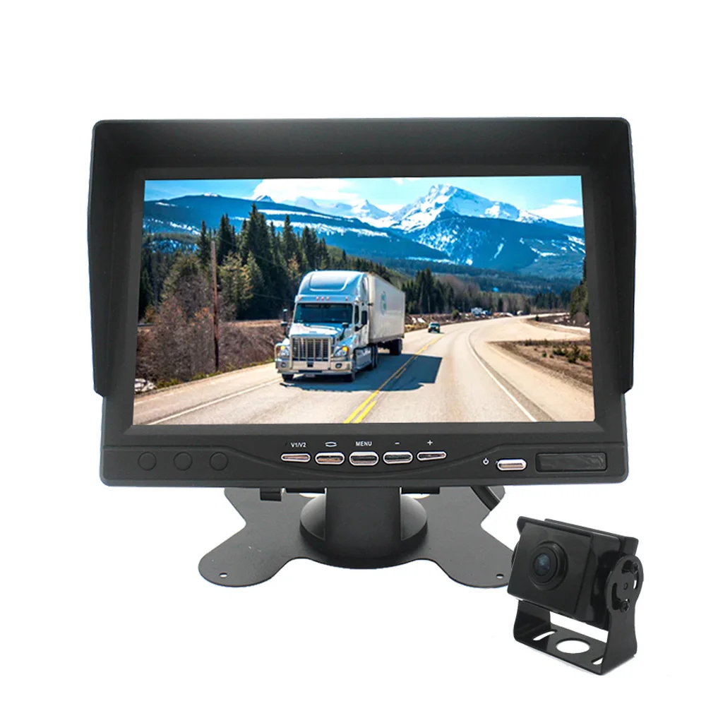 AOSHIKE AHD 7 дюймов TFT Ночное видение автомобильный монитор для грузовика USB Камера 140 градусов вождения Регистраторы Водонепроницаемый автомобиля Камера - Название цвета: one way