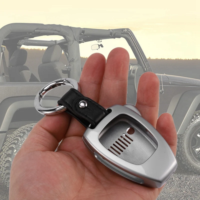 Чехол обложка с кольцом для ключей Jeep Wrangler JK 2008 2017 Compass 2015 Patriot 2011