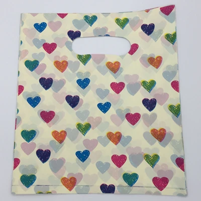 Multicoloured heart Герметичность 15*20 см/20*25 см 50-25 шт свадебный подарок бутик подарок упаковка для покупок пластиковые ручки сумки ювелирные изделия пластиковая посылка мешок - Цвет: Multicoloured heart