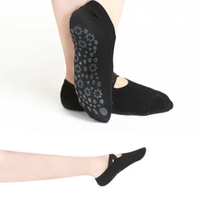 Носки для йоги женские балетные танцевальные противоскользящие эластичные спортивные Пилатес с поперечным Ремешком силиконовые дышащие спортивные носки для фитнеса