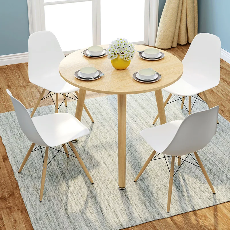 

Simple Solid Wood Coffee Table Dining Table for Living Room Kitchen Dining Center Tables Modern Table 80*80cm