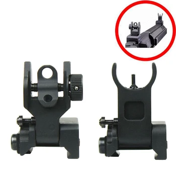 

Tactical Front Rear Sight Set Folding Dual Apertures Polymer Sights Fit Picatinny Rails Outdoor Military Hunting Accessories
