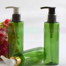 100 шт 150 мл плоские плечевые зеленые анодированные блестящие золотые/серебряные алюминиевые эмульсионные компрессионные бутылки+ заказ как список