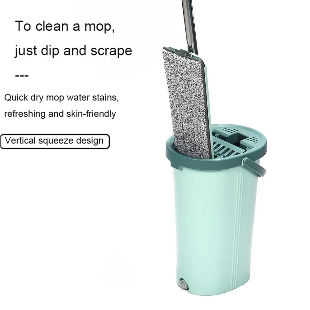 Comprar Limpia fregona perezosa para suelos de madera fregona plana Spray manos libres exprimidor drenaje seco casa húmeda cubo estera de microfibra