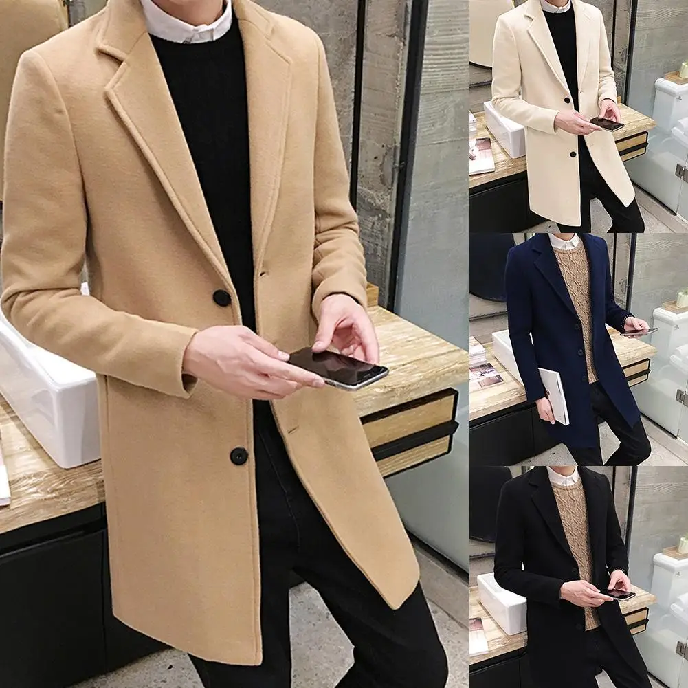 Men Jacket New Men's Fashion Boutique Solid Color Business Casual Woolen Coats / Male High-end Slim Jackets куртка Men Jacket New Men's Fashion Boutique Solid Color Business Casual Woolen Coats / Male High-end Slim Jackets куртка