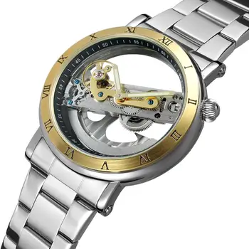 

Luxury Forsining Visible Back Case Men Watch Skeleton Automatic Male Wristwatches Transparent Business Casual Self Wind Clock