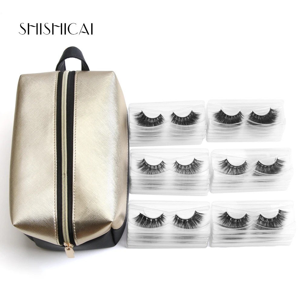 

30 Pairs/lot Mink Hair False Eyelash 3D Strip Mink Lashes Thick Fake Eyelashes Makeup Volume False Eyelashes With Makeup Bag