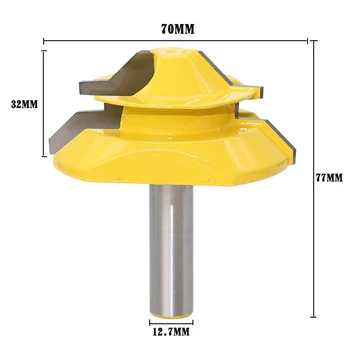

45 Degree Up To 1/2 Stock Lock Miter Router Bit 1/2*2-3/4 Endmill Durable Pro
