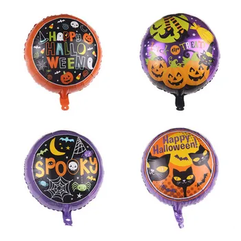 

10pcs/lot News 18inch Happy Halloween Round Foil Balloons Inflatable Toys Helium Balloon Halloween Decorations Globos Supplies