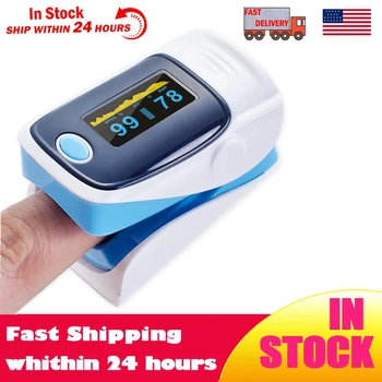 

LED Blood Oxygen Monitor Finger Pulse Oximeter Health Oxygen Saturation Monitor Fast Shipping within 24hours (without Battery)