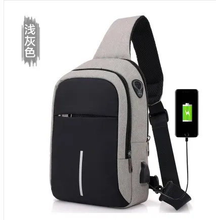 Маленькая сумка через плечо с зарядкой через usb, мужская сумка-мессенджер, Мужская водонепроницаемая сумка на груди, новинка, сумка через плечо
