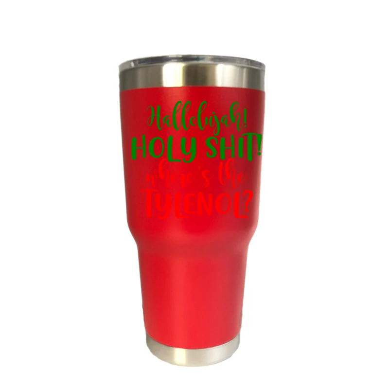 30 oz red Рождество 20 унций стакан дорожная Автомобильная кружка с двойными стенками термосы изолированные нержавеющая сталь термос бутылка для воды Пиво кофе чашка - Цвет: 30 oz red