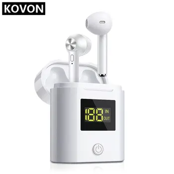 

D019 V5.0 Bluetooth Earphone HD Stereo Wireless Headphones Sport Bass Headset With Led Power Display Charger Case For All Phone