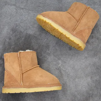 

Baby Girls Snow Boots Winter Australia Warm Sheep Skin Leather Fur Baby Botas Waterproof Infant Boot Boys Bootie Shoes Non-slip