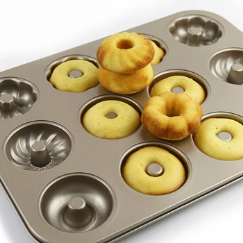 

Kitchen Cooking Party Pastry 12 Cups Carbon Steel Cupcake Baking Bakeware Easy Clean Muffin Pan Home Donuts Non Stick Fondant