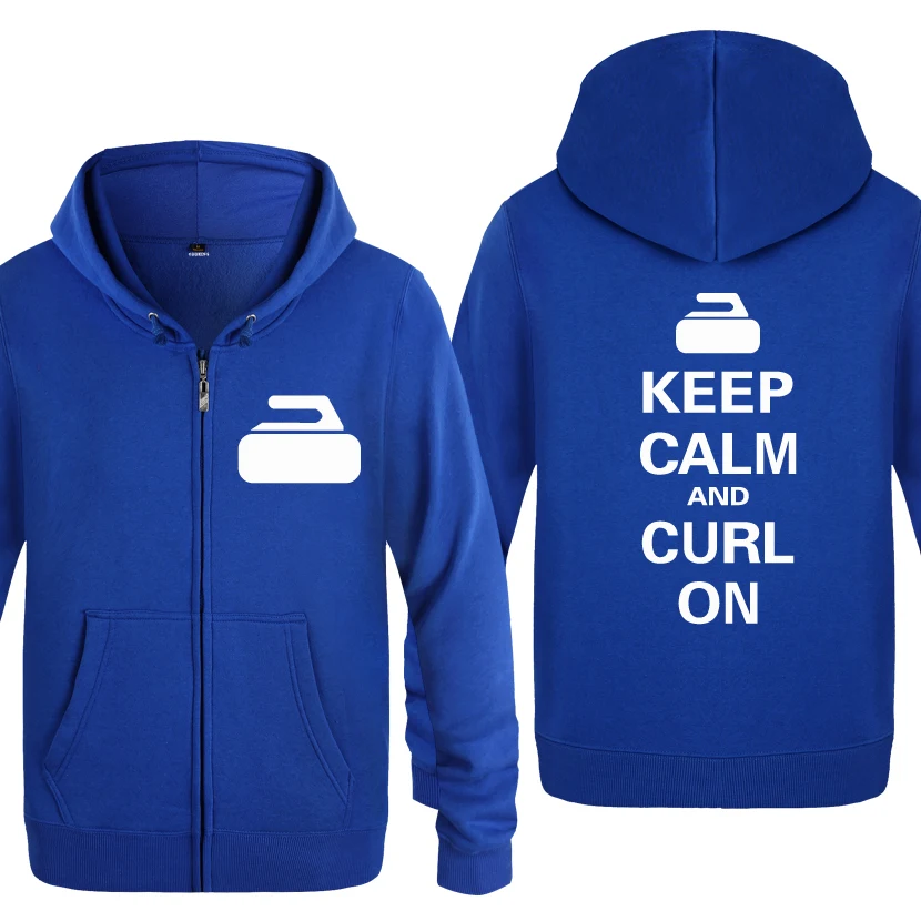 Keep Calm and Curl On Curling креативные толстовки мужские мужские флисовые кардиганы на молнии толстовки с капюшоном