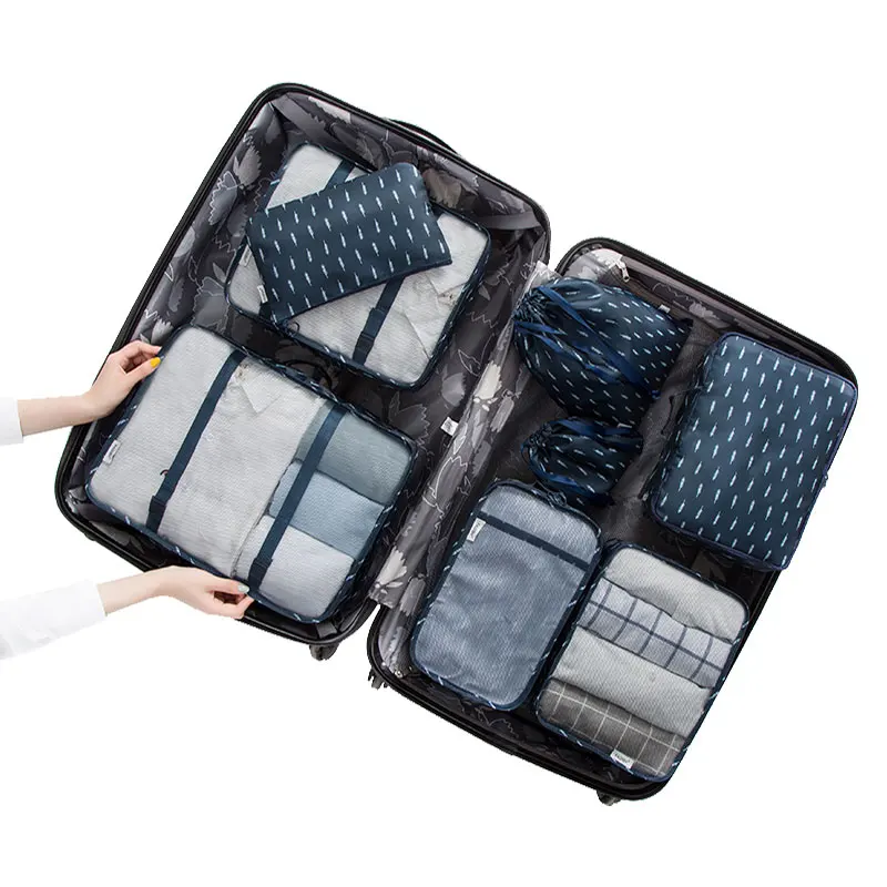 Travel-Luggage-Organizer Packing-Bags Suitcase Durable Waterproof Polyester for 8pcs/Set