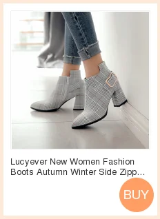 Lucyever Для женщин модные стразы обувь на высоких квадратных каблуках ботильоны с застежкой-молнией; женские Лакированная кожа с украшением в виде кристаллов зимняя обувь; Botas Mujer