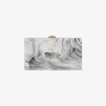 

Grey Marble Acrylic Clutch Bag For Women Good Quality Acrylic Purse Handbags Evening Crossbody Bags With Chain Fit Banquet
