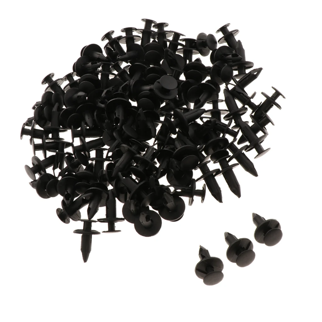 Pack- 100 Nylon Bumper Fastener Rivet Clips Automotive Furniture Assembly Expansion Screws Kit Auto Body Clips 8.5mm