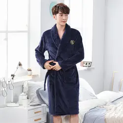 Кимоно купальный халат пижамы зимняя Домашняя одежда ночная рубашка мужской Халат толстый теплый коралловый флис ночное белье ультра