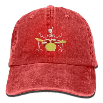 

Christmas Skull Drummer Denim Hat Adjustable Men's Cute Baseball Cap