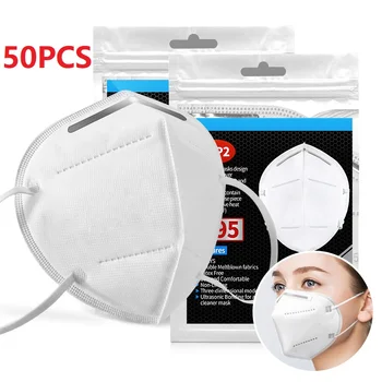 

50pcs Adult KN95 Masks 5 Layers Filter 99% Filtration Dust Face Mask Personal Protect FFP2 mascarillas Fast delivery