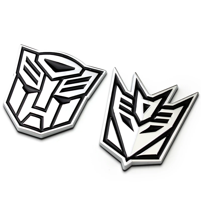 Adesivo de metal 3d autobot logotipo transformadores emblema guarnição do corpo do carro tronco emblema decoração acessórios