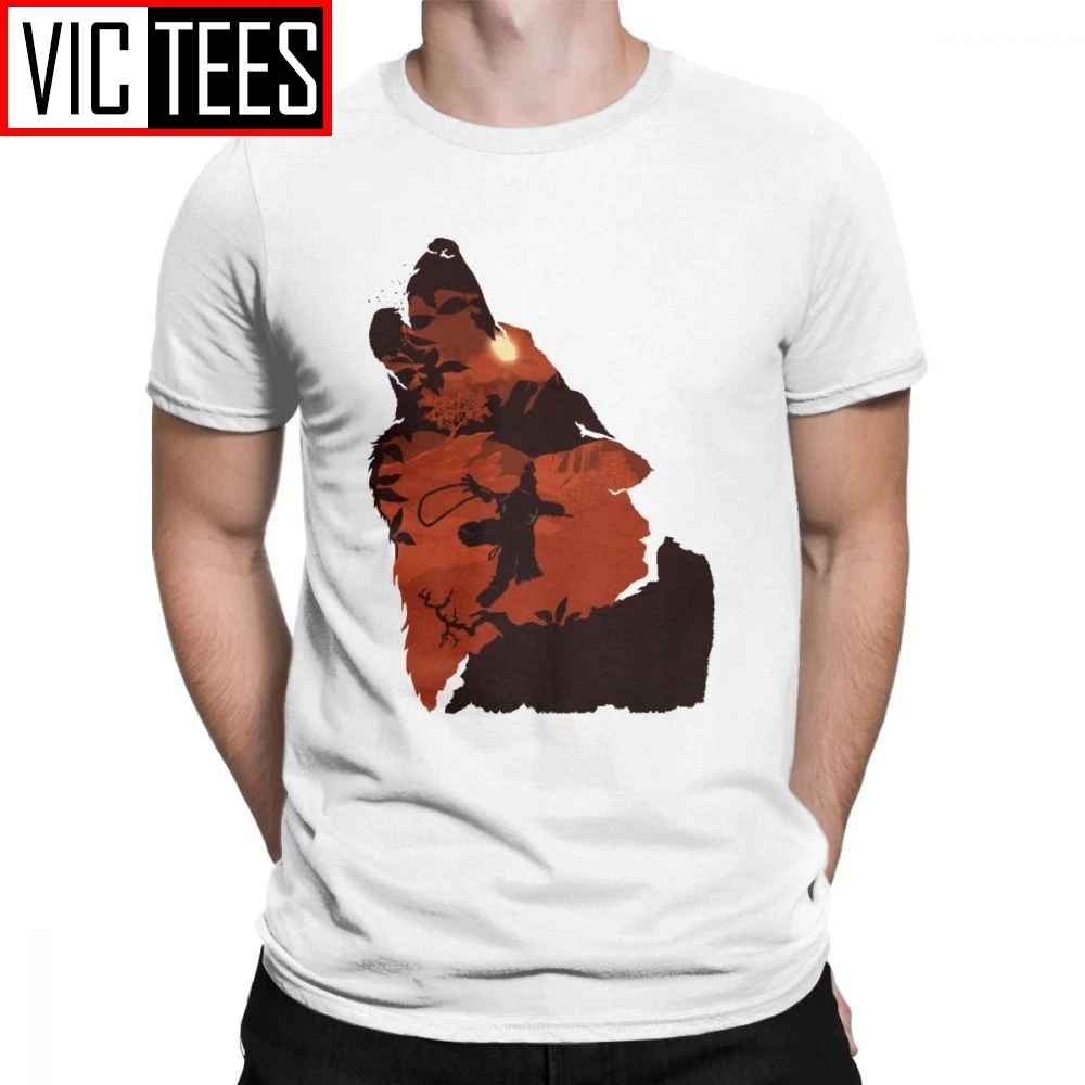 

Sekiro Shadows Die Twice One Armed Wolf T-Shirt Men Cotton Men T Shirts Wolf Souls Samurai Game Japanese Tees Printed