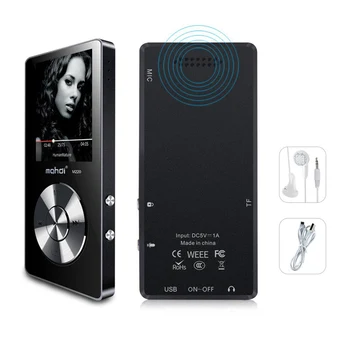 

Original metal MP3 player lossless HiFi MP3 Music player with High Quality Sound out Speaker E-book FM radio Clock(Black)