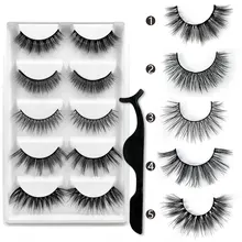 1/5 пар Мультипак 3D Мягкие норковые Накладные ресницы ручной работы пушистые длинные ресницы натуральные инструменты для макияжа глаз Искусственные ресницы