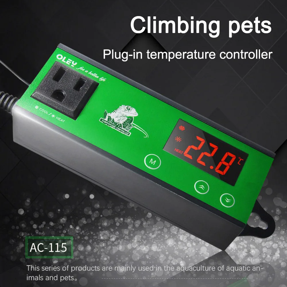 Digital Reptile Thermostat with Timer AC-115 16℃~40℃ Day/Night ON/OFF Regulator Animal Amphibian Temperature Controller