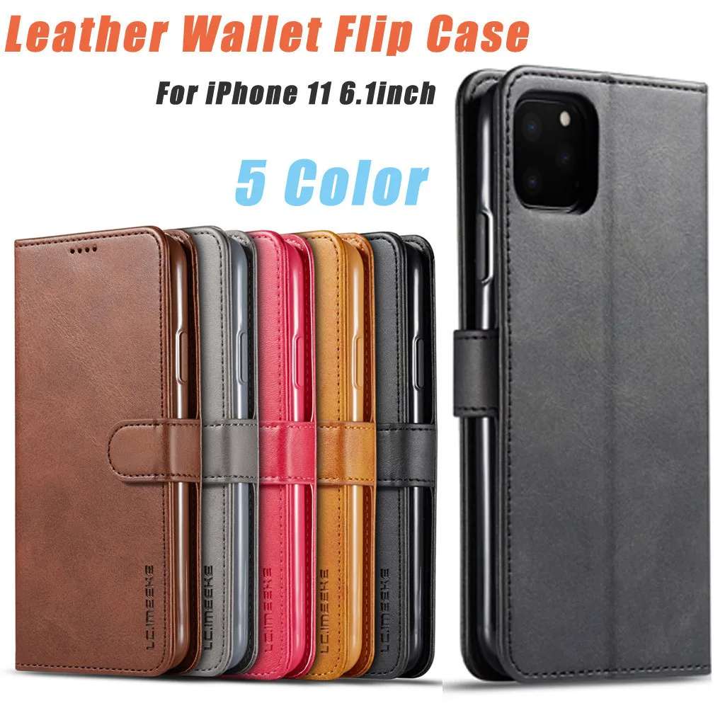 Wallet Case Leather Magnet Flip Cover Case With Card Slot Stand Leather phone Case For iPhone 11 Pro Anti-scratch Phone Case