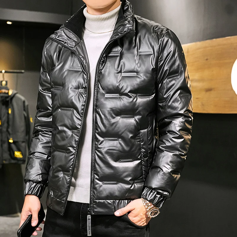 Chaqueta de plumón informal para hombre, chaqueta de plumón de pato grueso y cálido, color blanco de boutique, novedad de invierno 2020