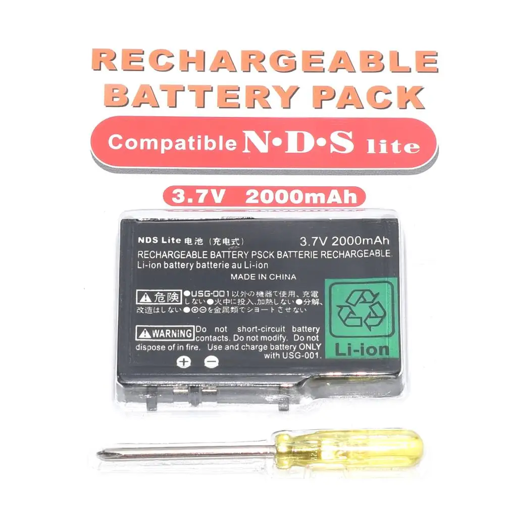 Battery Pack For Nintendo Ds Lite Light Ndsl Dsl Usg 003 Usg 001 00mah Batteries Aliexpress