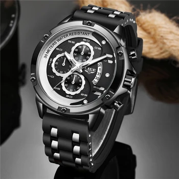 

2020 New Warterproof Sports Silicone Mens Watches LIGE Top Brand Luxury Clock Male Business Quartz Watch Men Relogio Masculino
