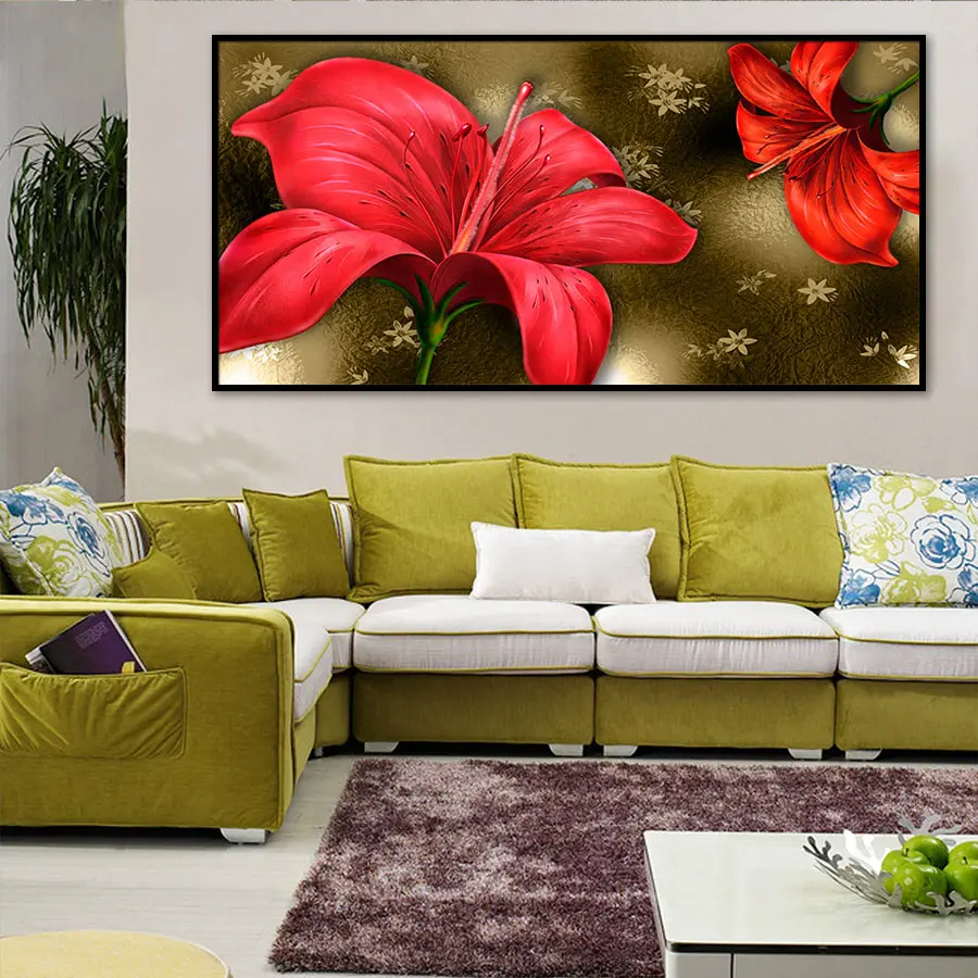 Cross stitch kits Embroidery needlework sets 11CT water soluble canvas patterns 14CT Mordern style Rhododendron simsii-NCMF164