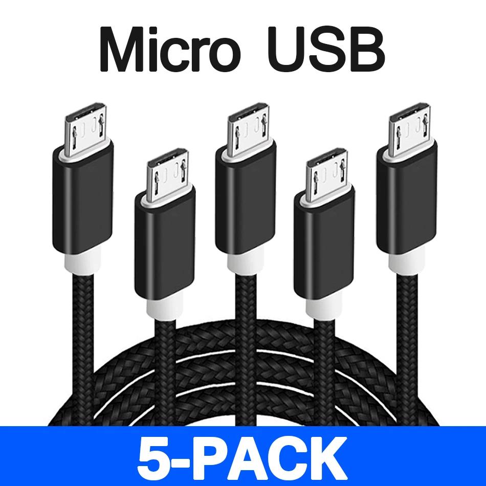 5 упак. Micro USB быстрой зарядки для samsung 1 м 2 3 кабель синхронизации данных Шнур huawei