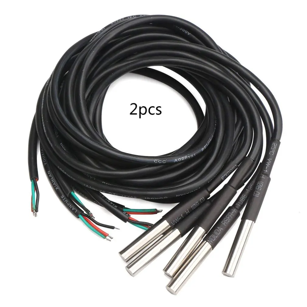 

2PCS Waterproof Digital Thermal Probe Or Sensor Ds18B20 Ds18S20 Arduino Sensor Moistureproof Preventing Rust Probe
