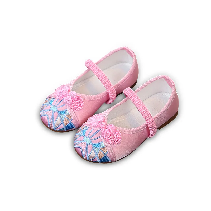 Traditional Old Peking Girls Shoes Handmade Embroidered Classic Embroidery Flower Kids Cloth Ethnic Children Flats | Детская одежда и