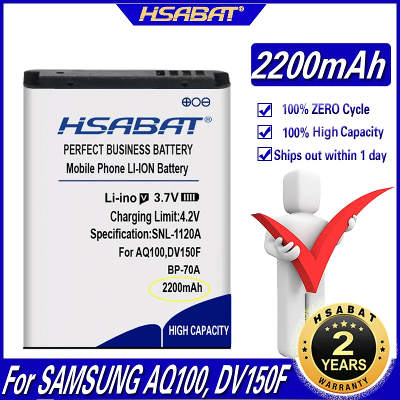 HSABAT BP-70A EA-BP70A IA-BP70A BP70A IABP70A 2200mAh Battery for SAMSUNG AQ100 DV150F ES65 ES67 ES70 ES71 ES73 ES74 ES75 ES80 |