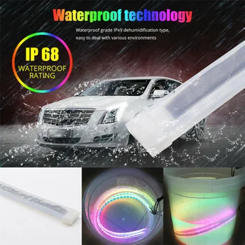 

LED Turn Signal Light DRL Turn Signal Light Bar Headlight 60CM 2835 SMD RGB