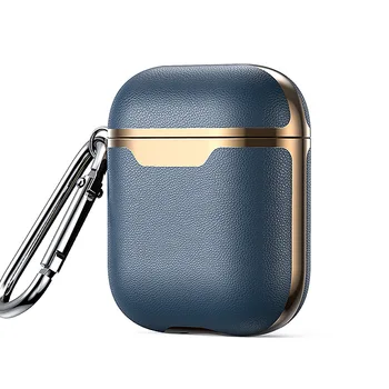 

For Airpods Protective Sleeve Wireless Bluetooth Headset Electroplated Leather Case TPU Silicone Headset Cover Shell
