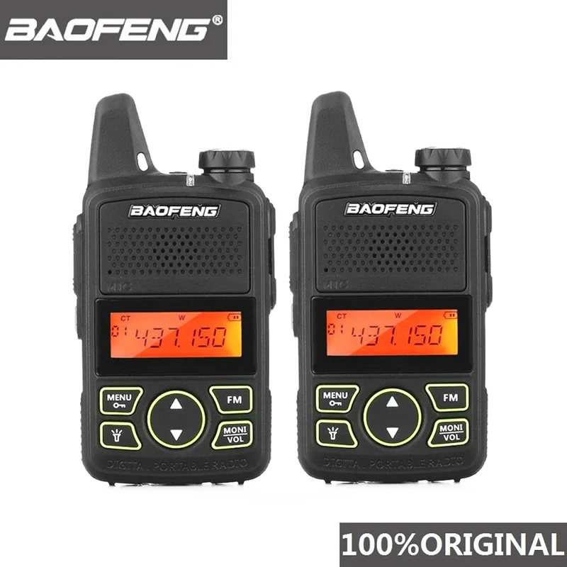 2pcs Baofeng BF-T1 Mini Kids Walkie Talkie UHF Portable Two Way Radio FM Function Ham Radio Baofeng T1 USB Child HF Transceiver